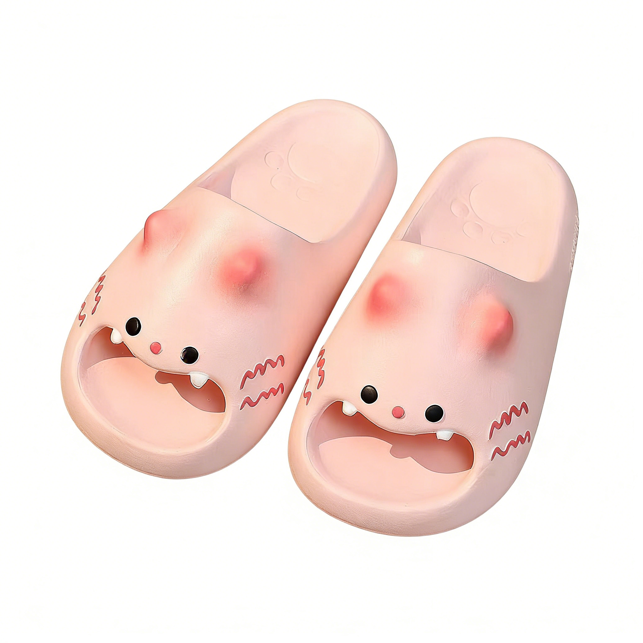 Cute Cartoon Cat Paw Slippers, New Style, Thick Sole, Home Wear, Shower Wear, Non-Slip Couple Slippers Slide Flipflop Girl