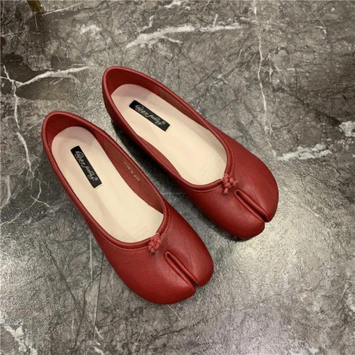 Comfortable Women’s Tabi Split Toe Ballet Flats Slip On Loafers Houndstooth and Solid Colors for Casual Daily Wear