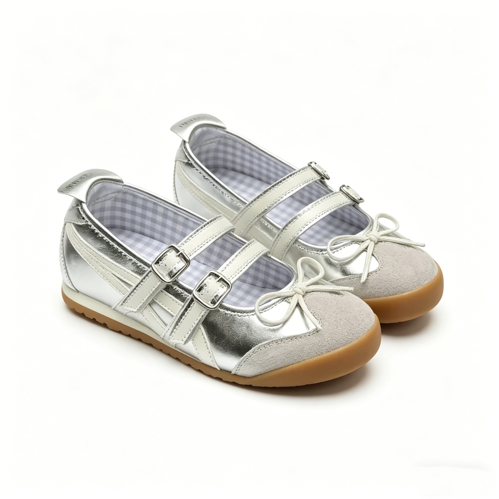 Cute Pink Mary Jane Flats with Double Straps, Sweet Bowknot Round Toe Casual Shoes for Women