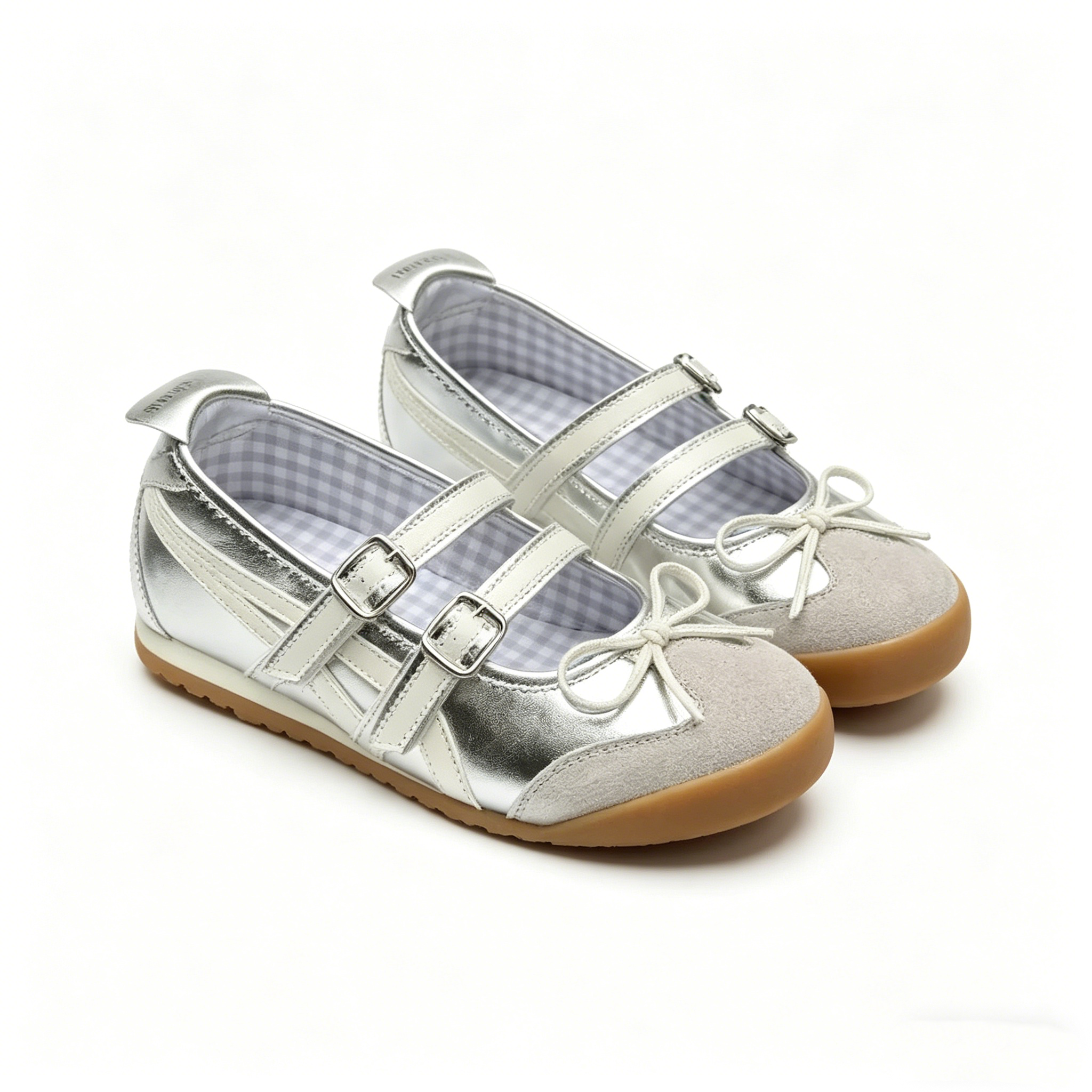 Cute Pink Mary Jane Flats with Double Straps, Sweet Bowknot Round Toe Casual Shoes for Women