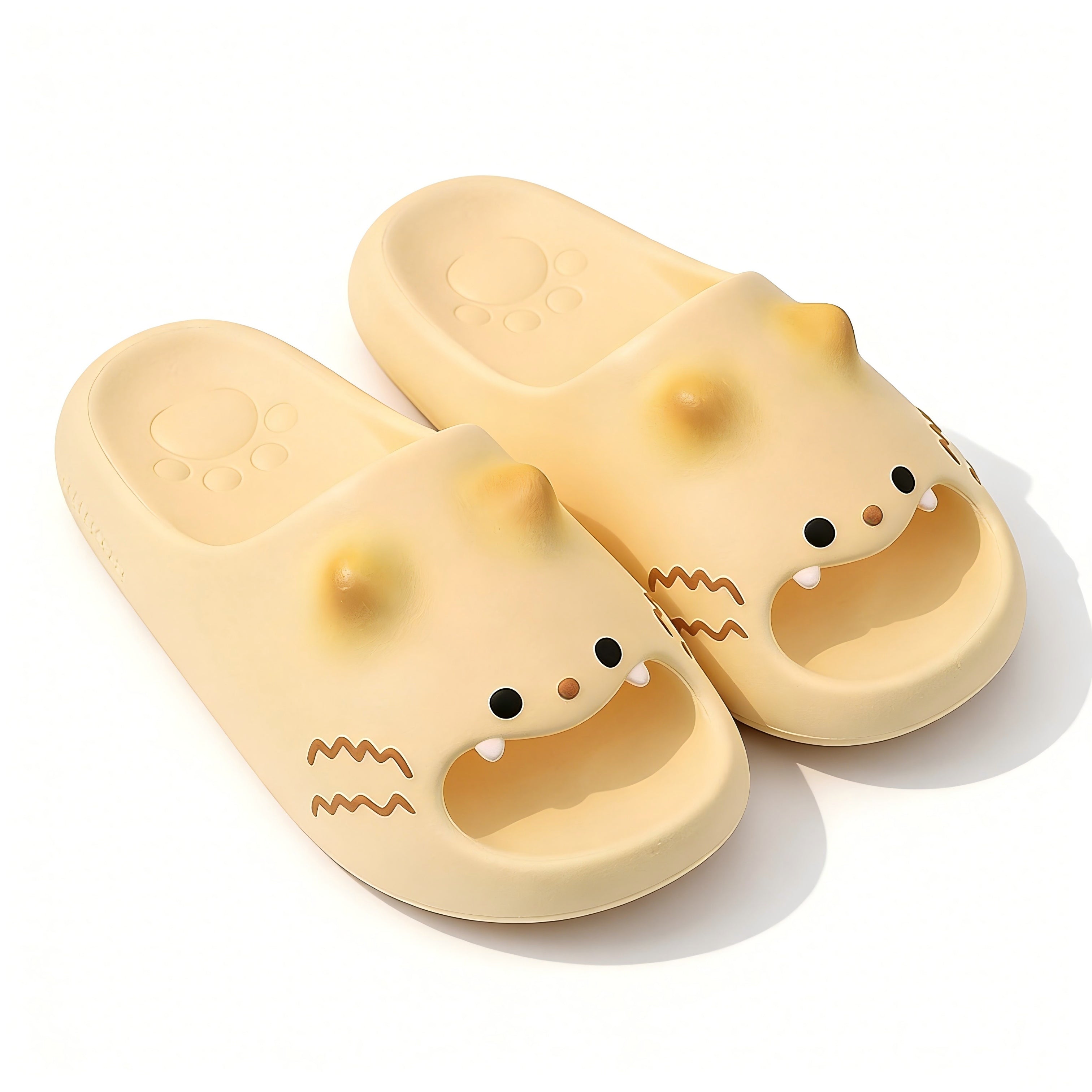 Cute Cartoon Cat Paw Slippers, New Style, Thick Sole, Home Wear, Shower Wear, Non-Slip Couple Slippers Slide Flipflop Girl