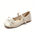 Viral Woven Mesh Mary Janes, Breathable Summer Ballet Flats with Bow, Cute Buckle Lightweight Casual Shoes