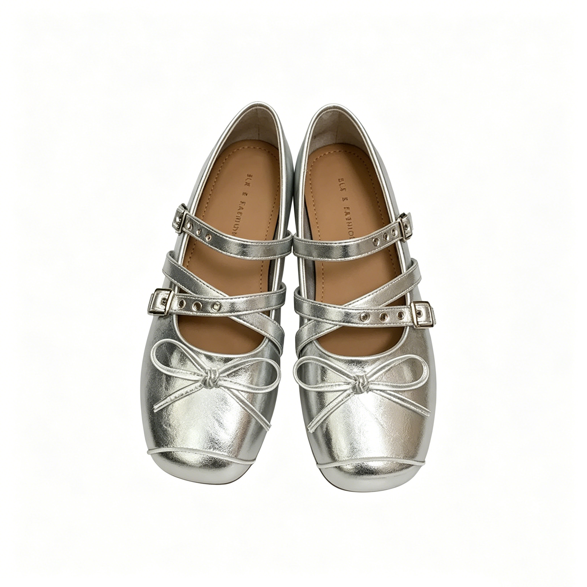 Viral Cross Strap Bow Ballet Mary Janes, Cream White Square Toe Flats, Kawaii Cute Buckle Ballerina Shoes