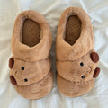 Soft Plush Croissant Cotton Slippers Indoor House ShoesNon-Slip Comfortable Soft Home Slides Slip-On ShoesSlip Resistant Shoes Indoor Outdoor Winter HomeFootwear Flipflop Girl Tsinelas Parent Khaki Round ToeKitchen Kitchen