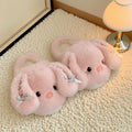 Healing-style Bunny Ear Slippers Winter Thickened Warm Women's Home Shoes Soft Plush Cotton Non-Slip Round Toe Indoor Footwear for Girls Cozy Indoor Comfort